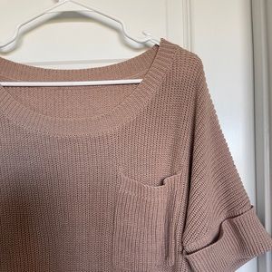 Brown Short Sleeve Sweater